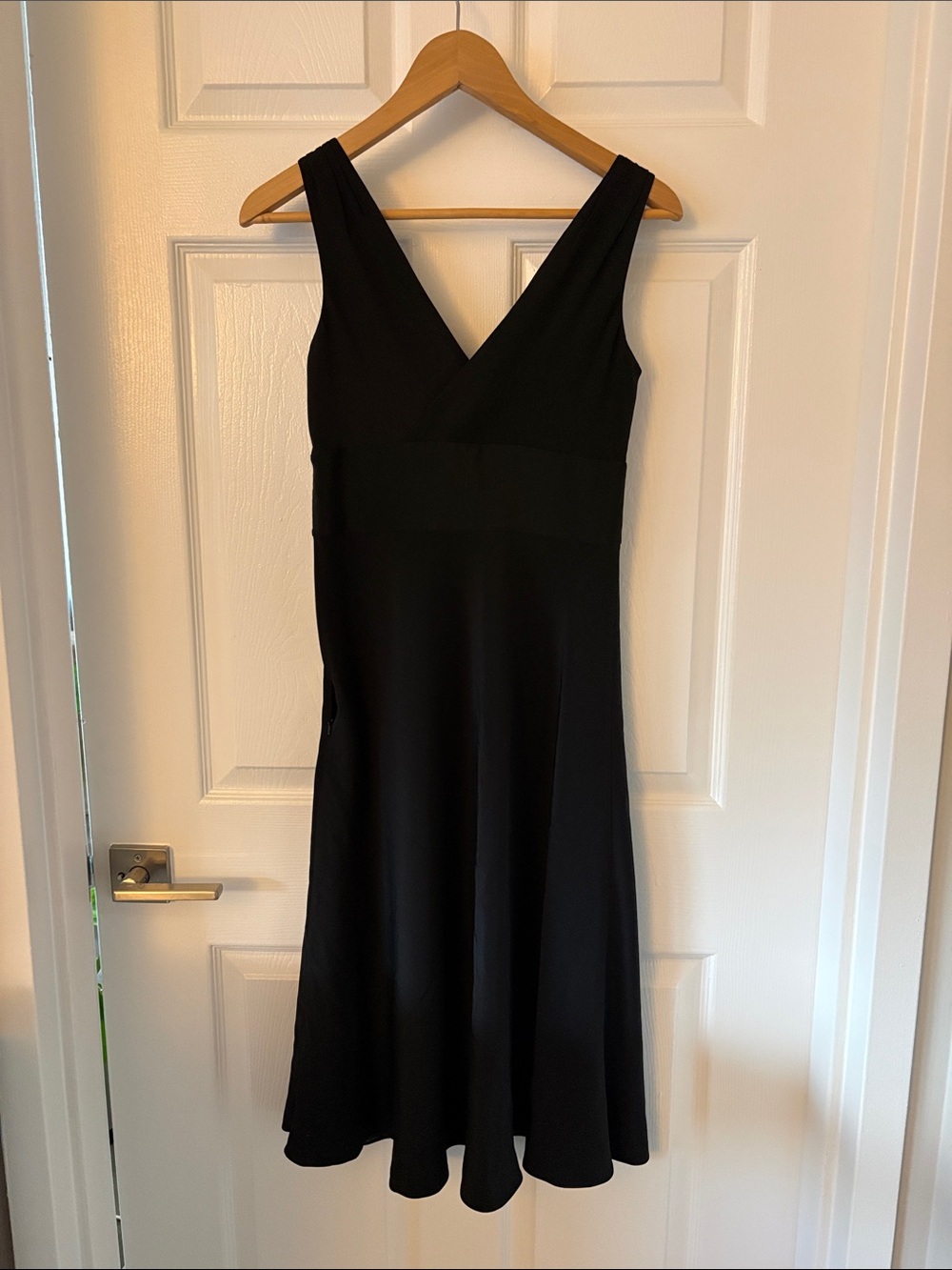 J. Crew Black Sleeveless V-Neck Midi Dress